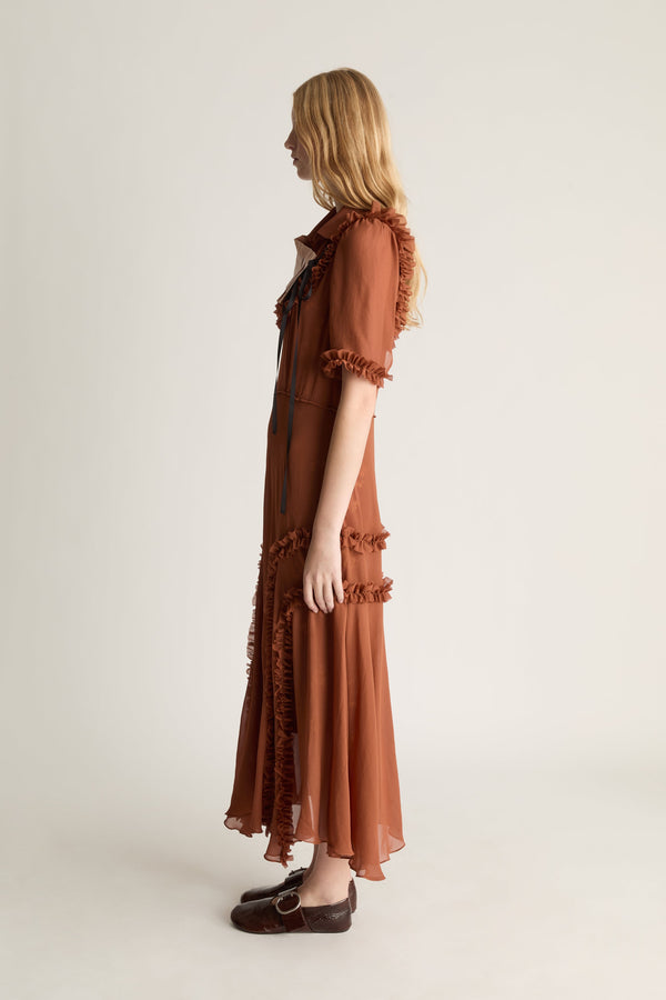 Evelyn Georgette Midi Dress