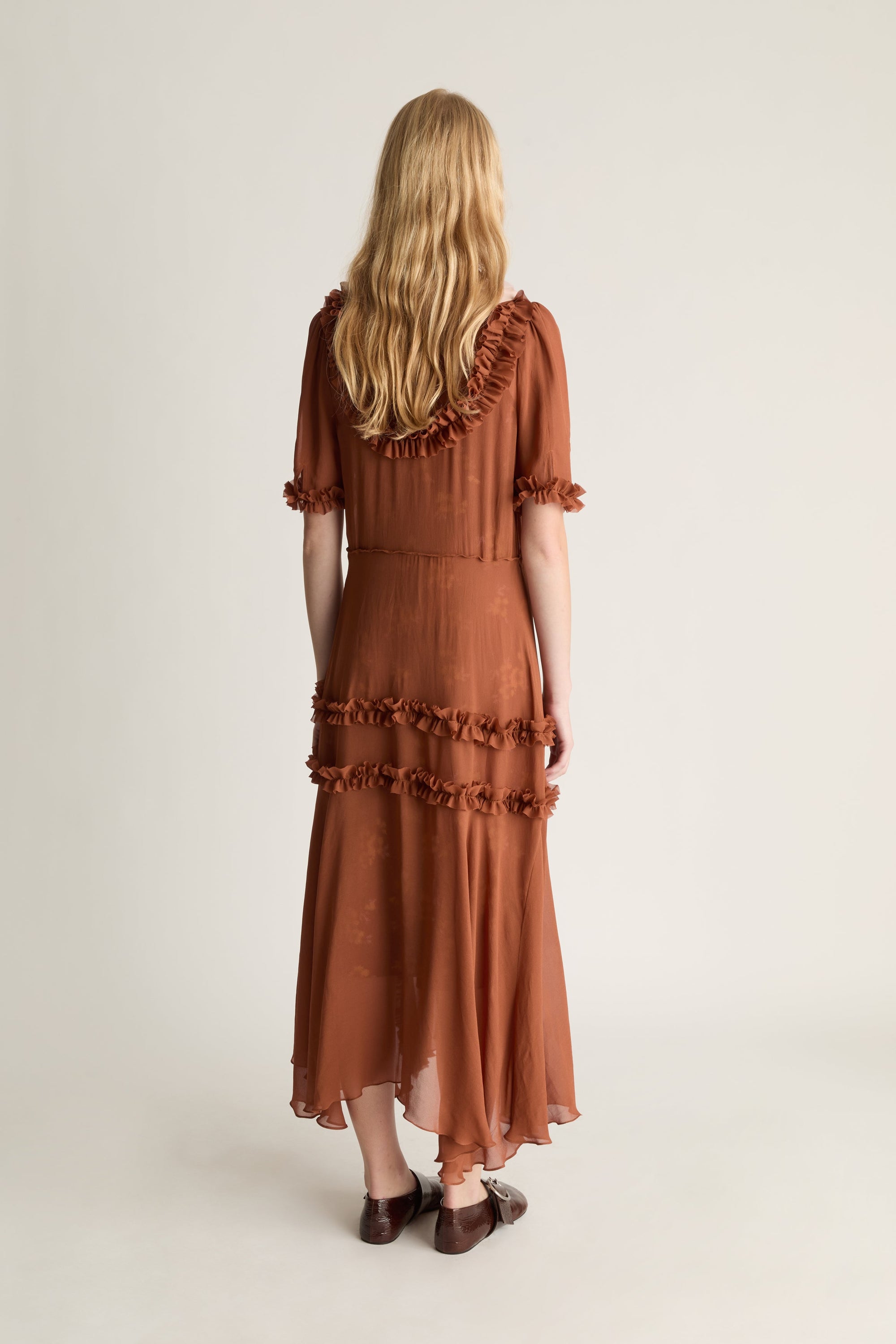 Evelyn Georgette Midi Dress