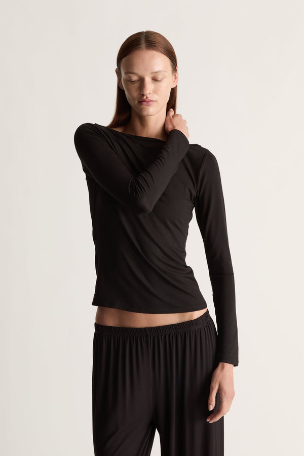 Bateau Long Sleeve in Black