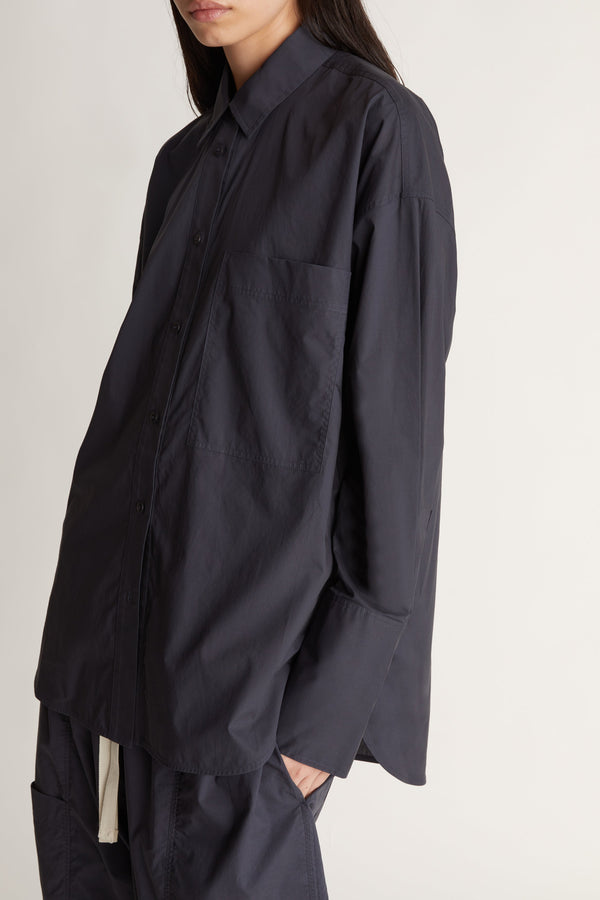 LM Poplin Long Sleeve Shirt Navy