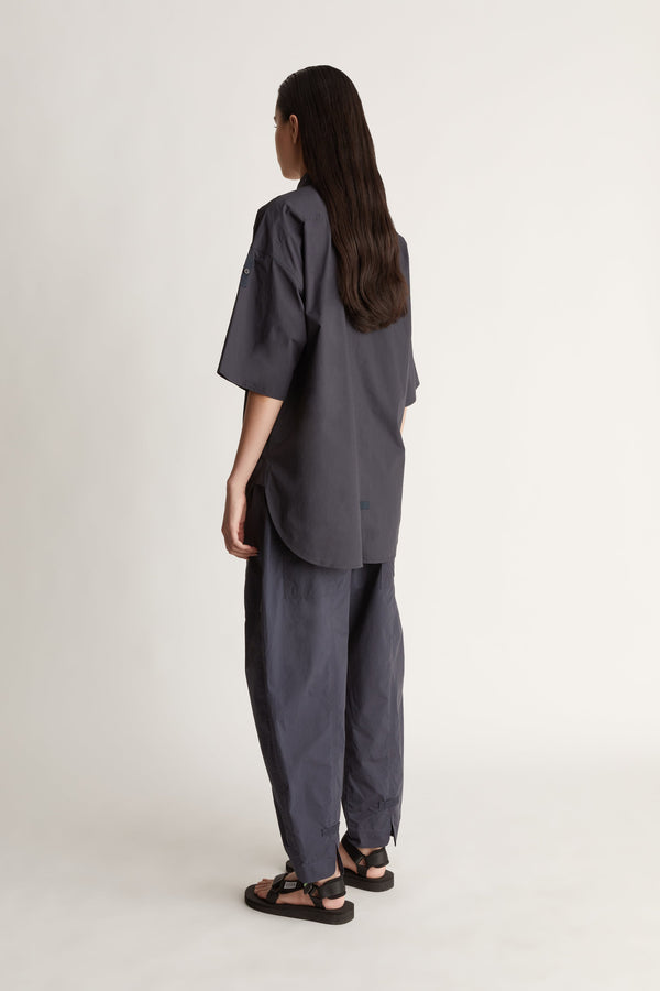 LM Poplin SS Shirt in Navy