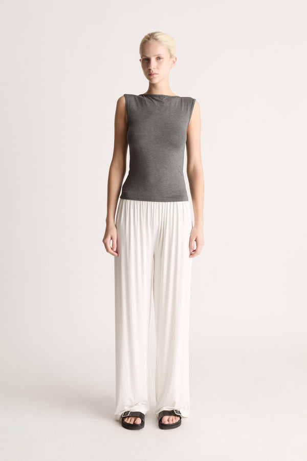 Recline Bateau Sleeveless Tank in Charcoal
