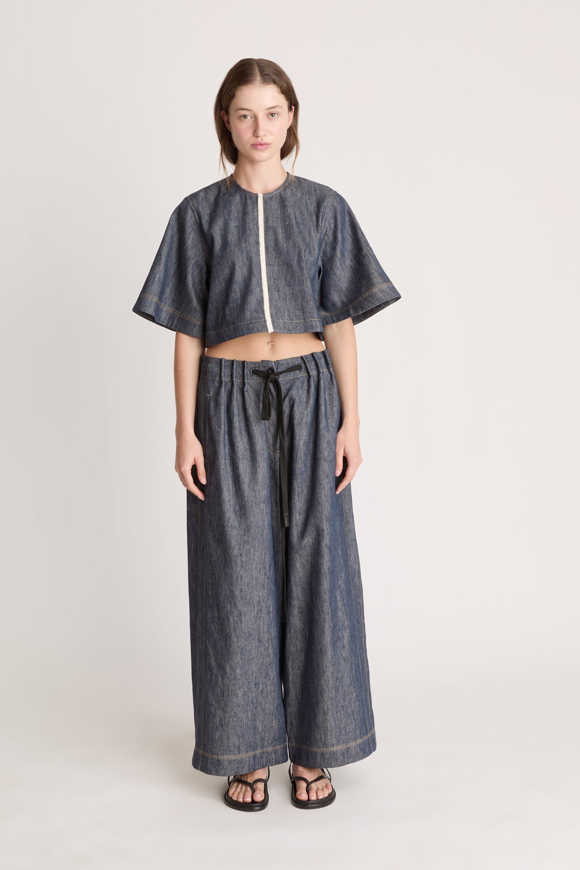 Claude Top Indigo Linen Cotton Blend