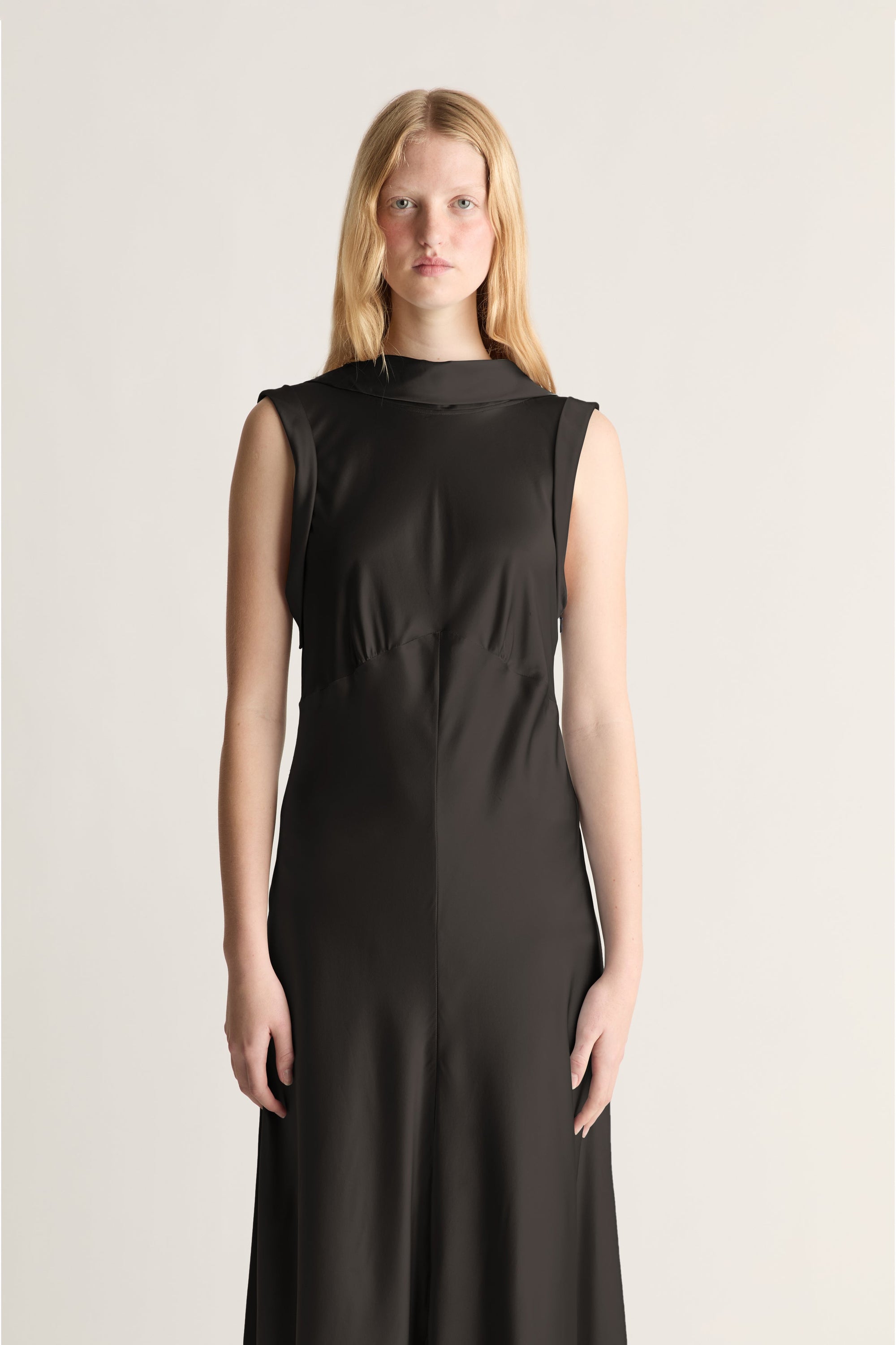 Stella Silk Satin Drape Dress