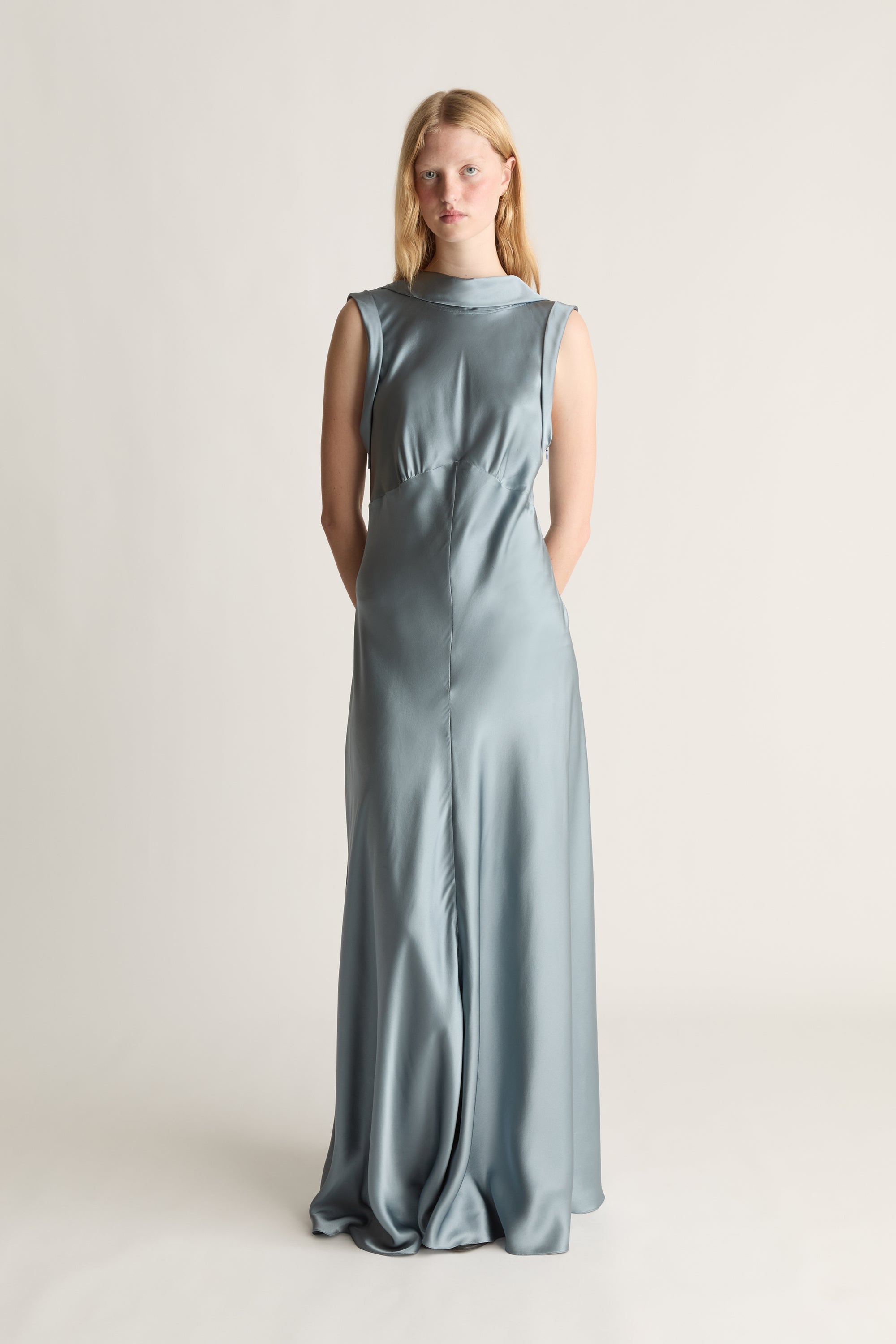Stella Silk Satin Drape Dress