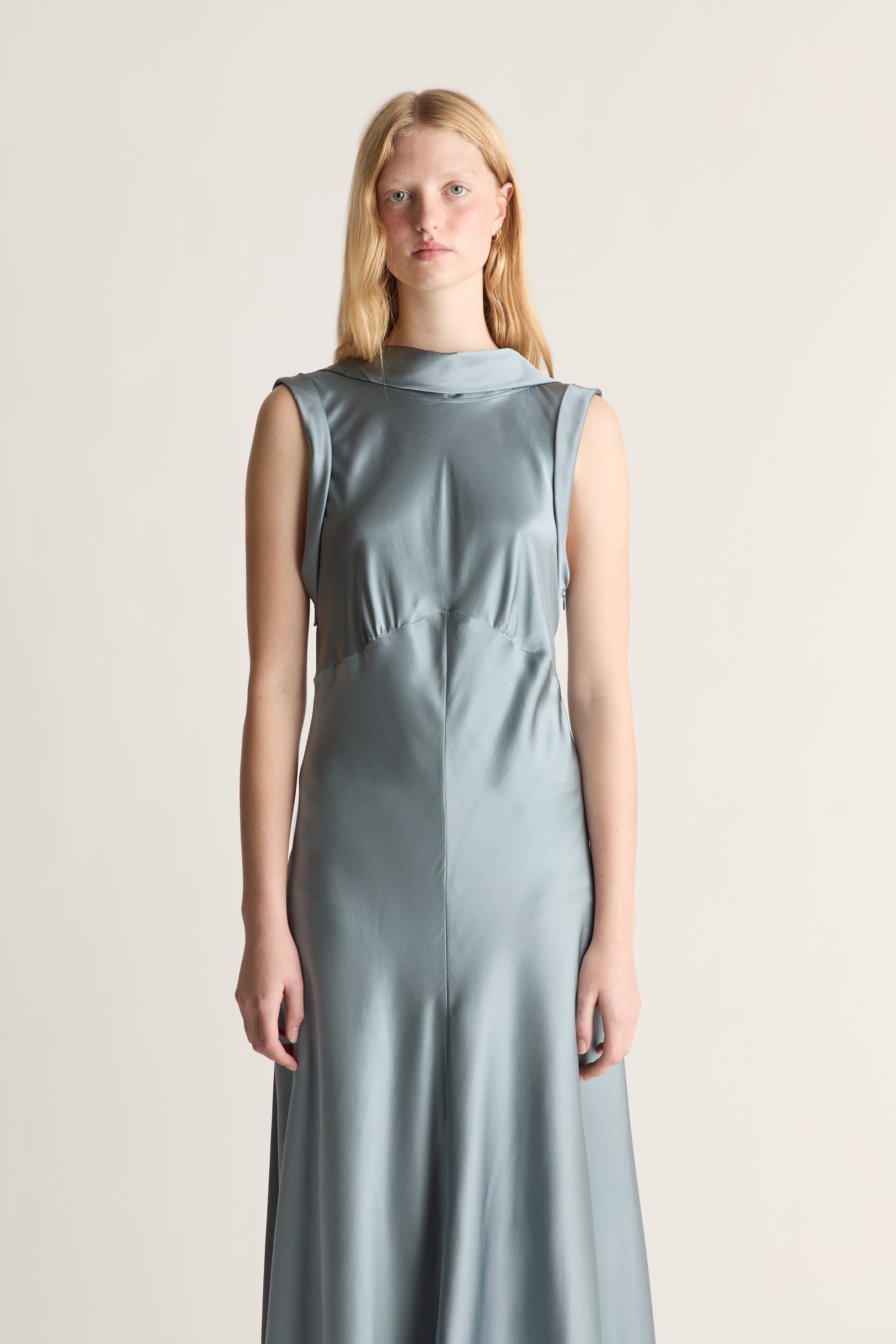Stella Silk Satin Drape Dress