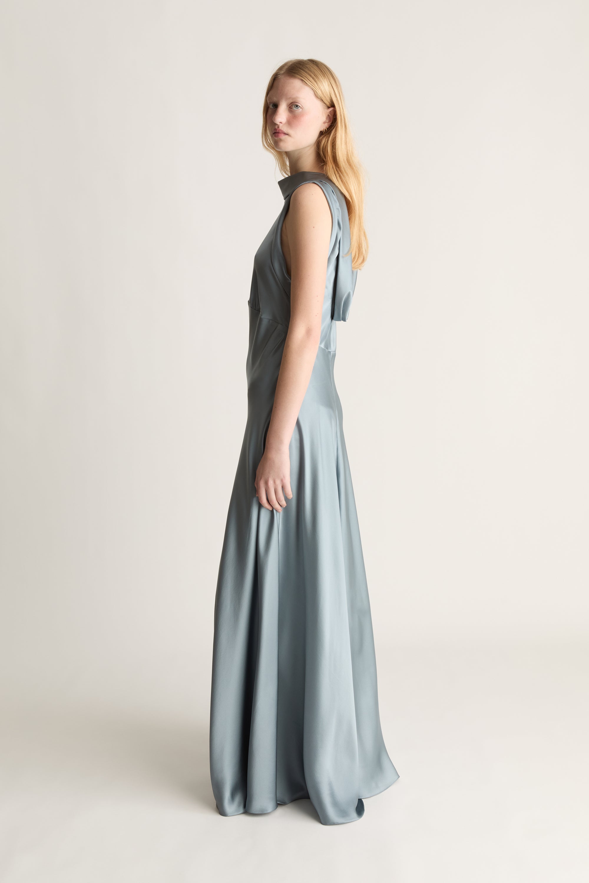 Stella Silk Satin Drape Dress