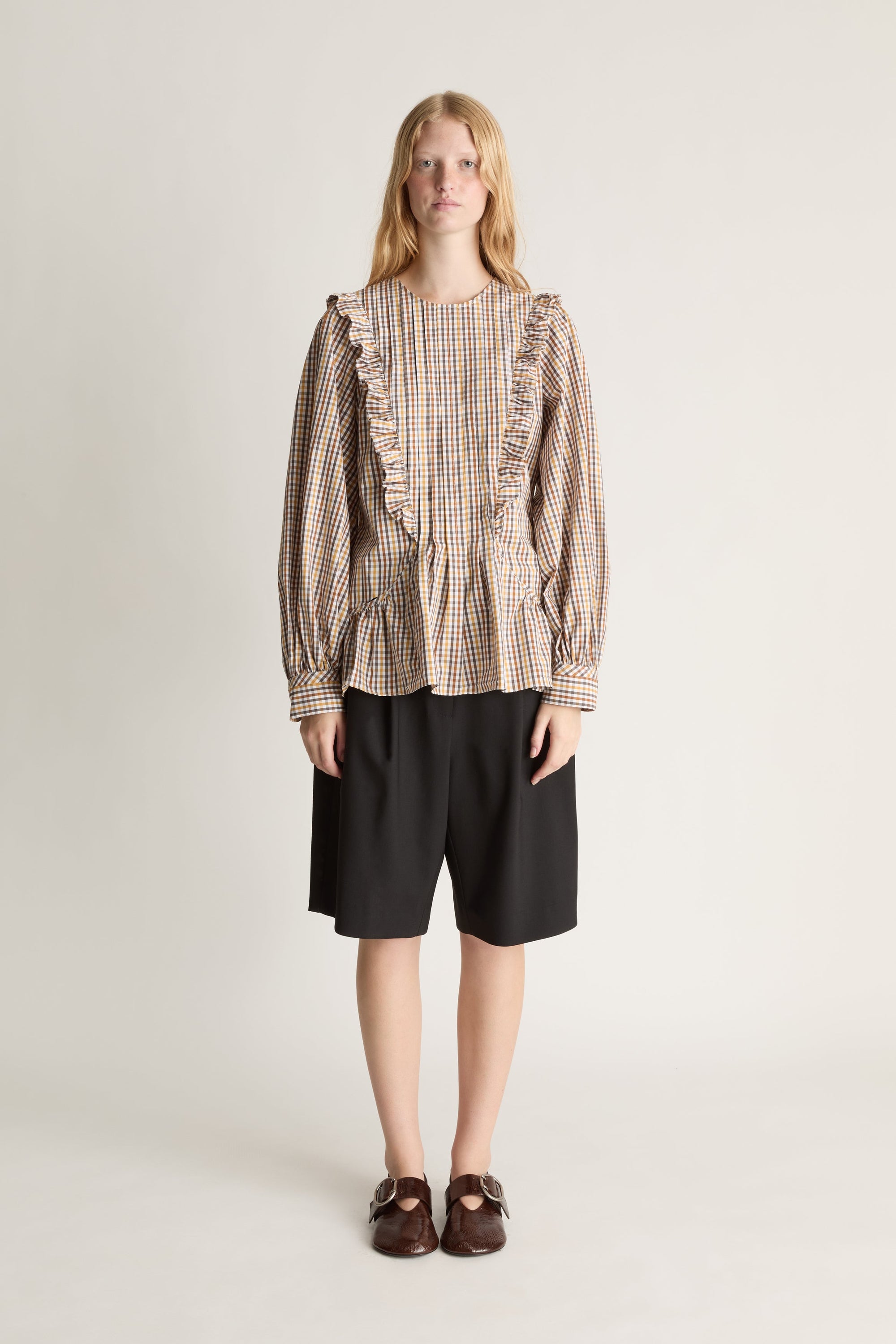 Christie Poplin Check Blouse