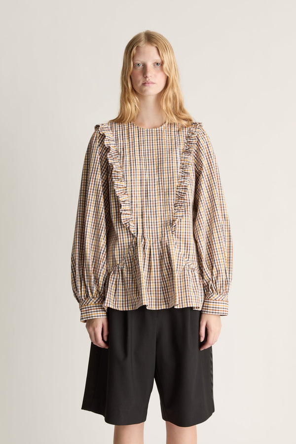 Christie Poplin Check Blouse