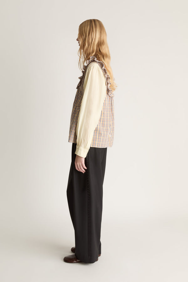 Christie Poplin Check Top