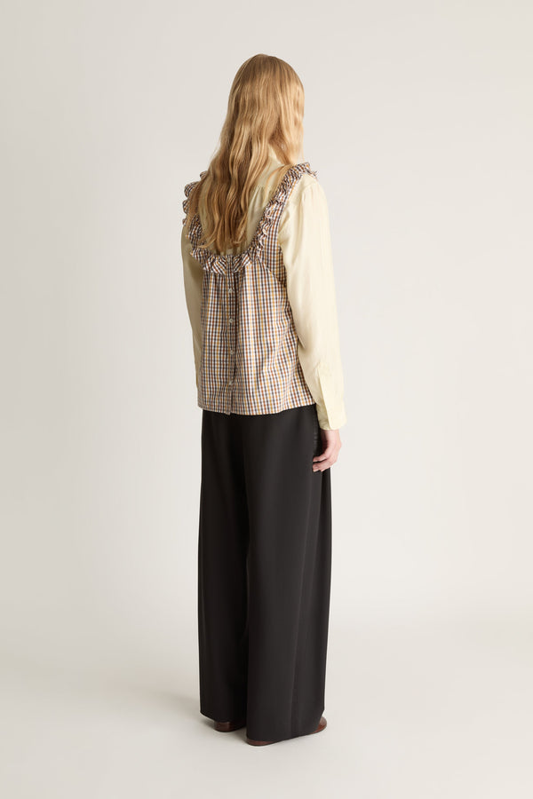 Christie Poplin Check Top
