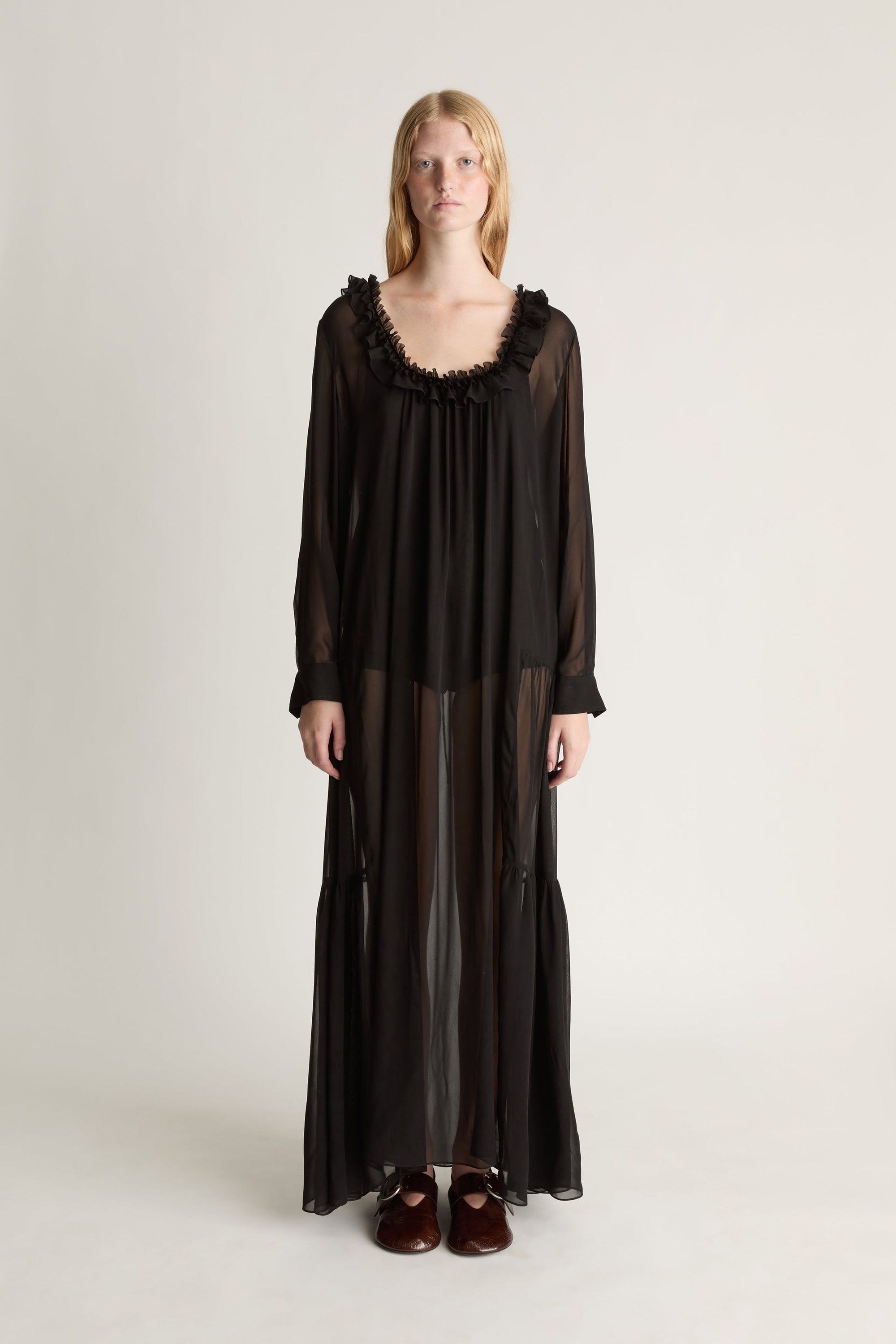 Evelyn Georgette LS Dress
