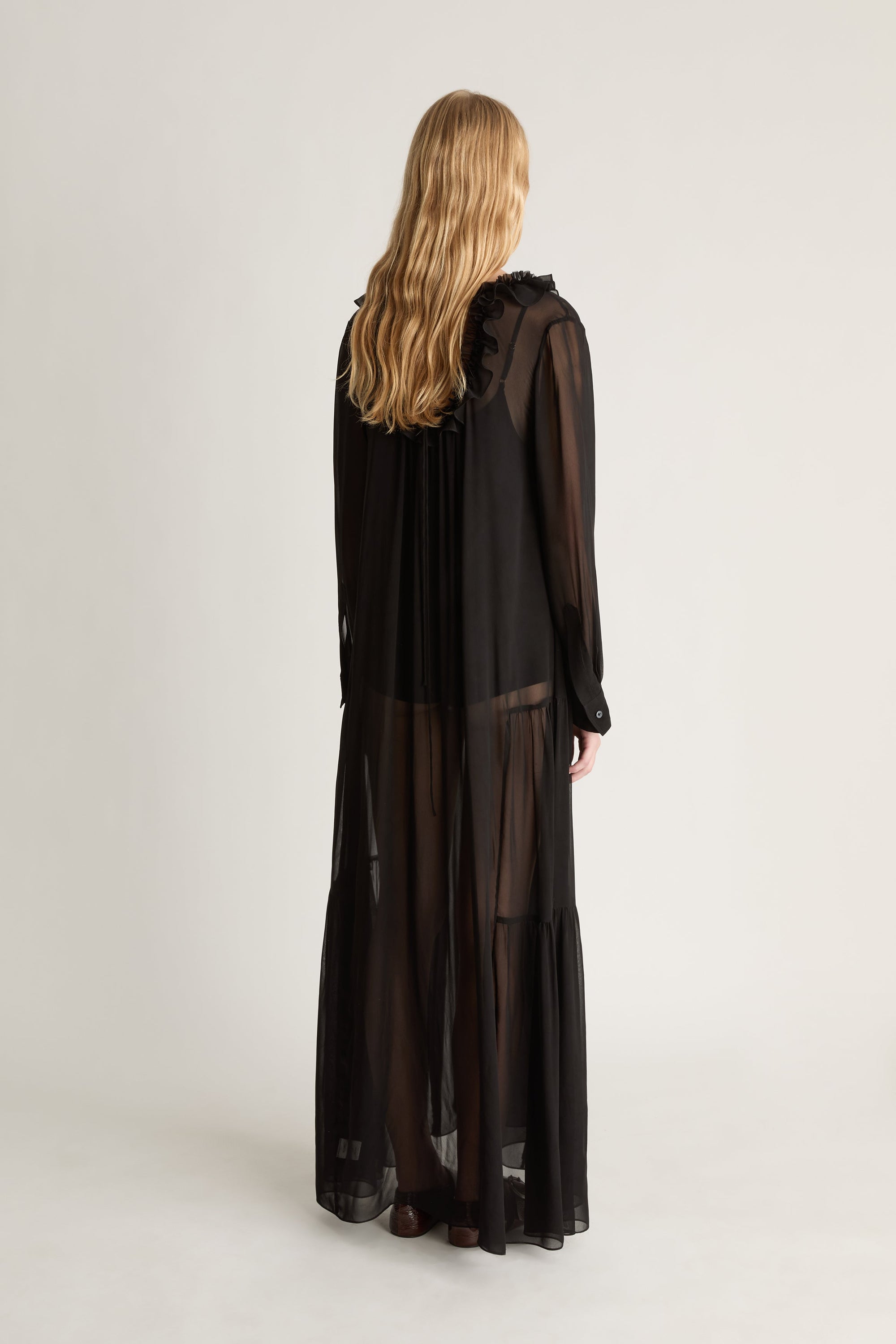 Evelyn Georgette LS Dress