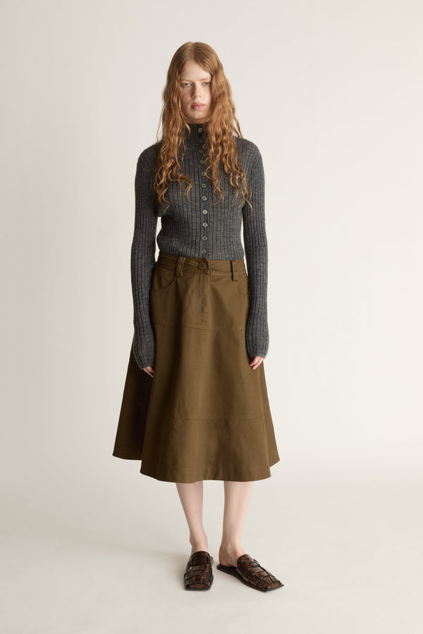 Harper Drill Flare Skirt