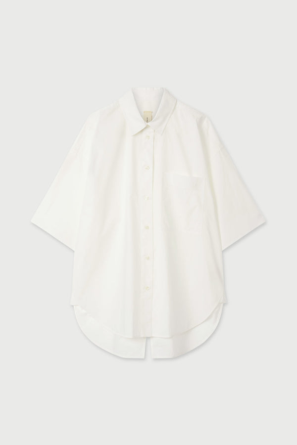 LM Poplin Short Sleeve Shirt White