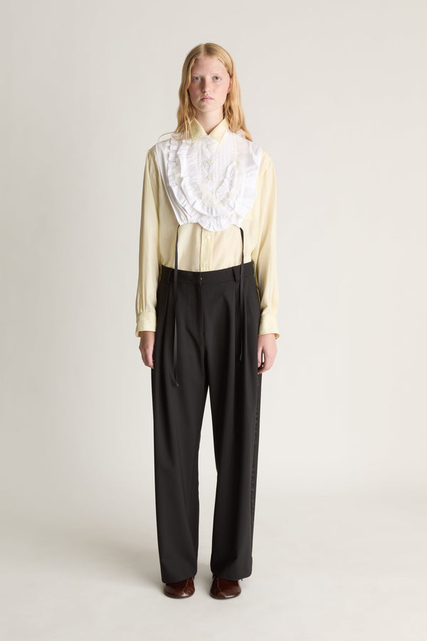 Myles Wool Satin Stripe Pant