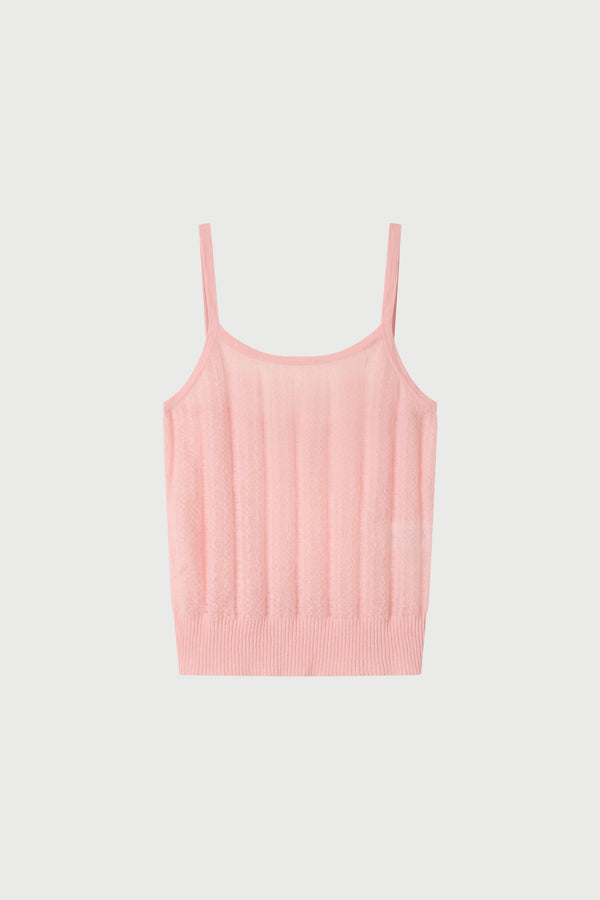 Pink tank top on a light gray background