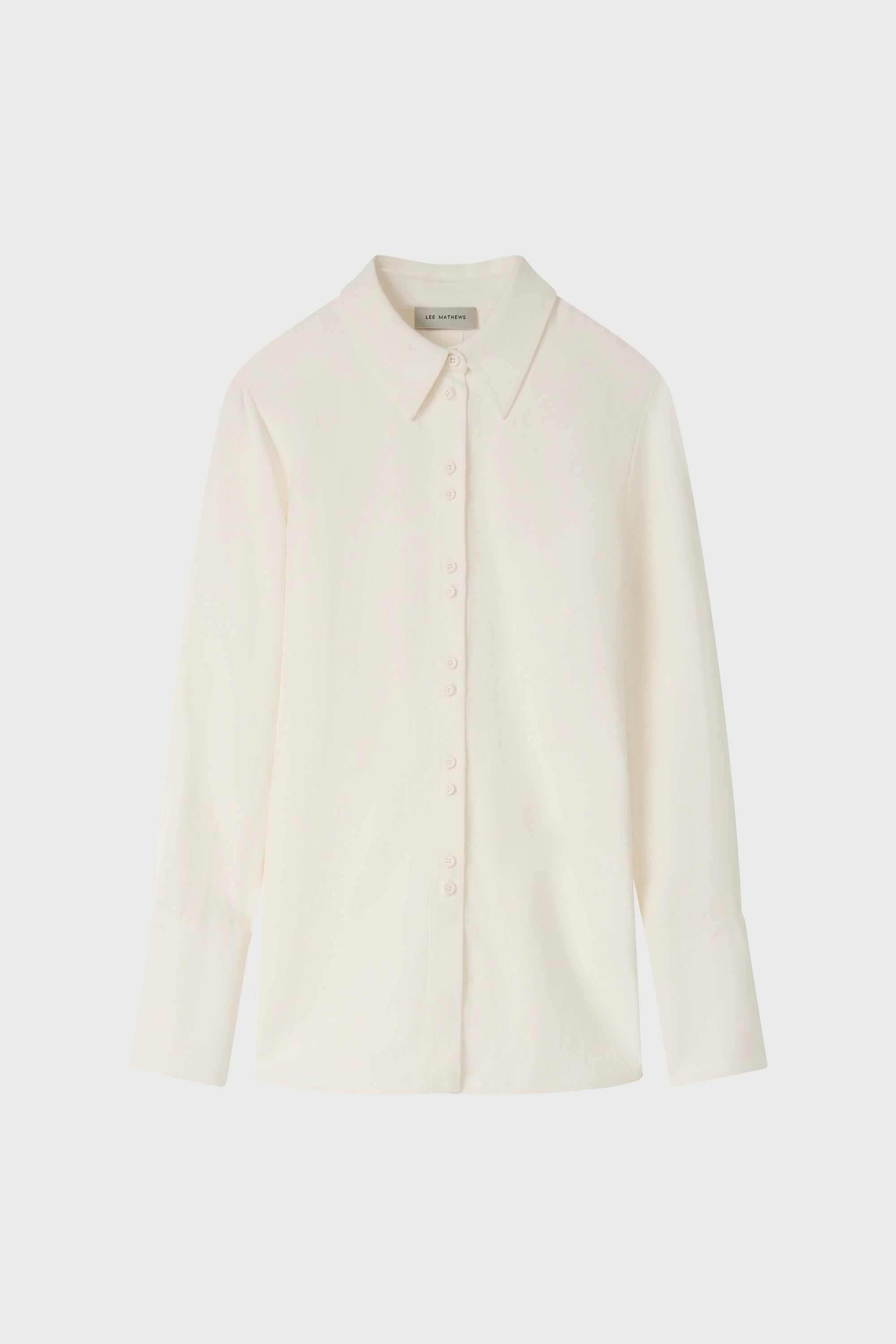 White shirt on a light gray background