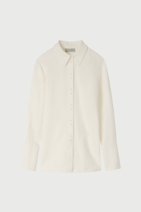 White shirt on a light gray background