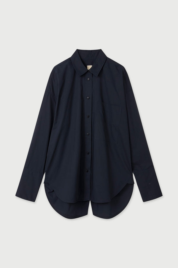 LM Poplin Long Sleeve Shirt Navy