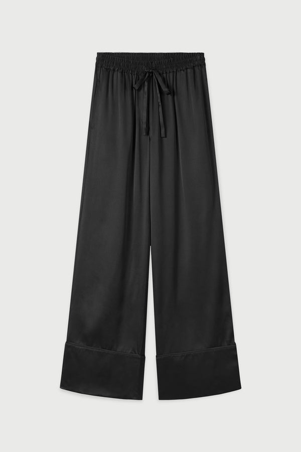 Stella silk satin pant black 100% silk